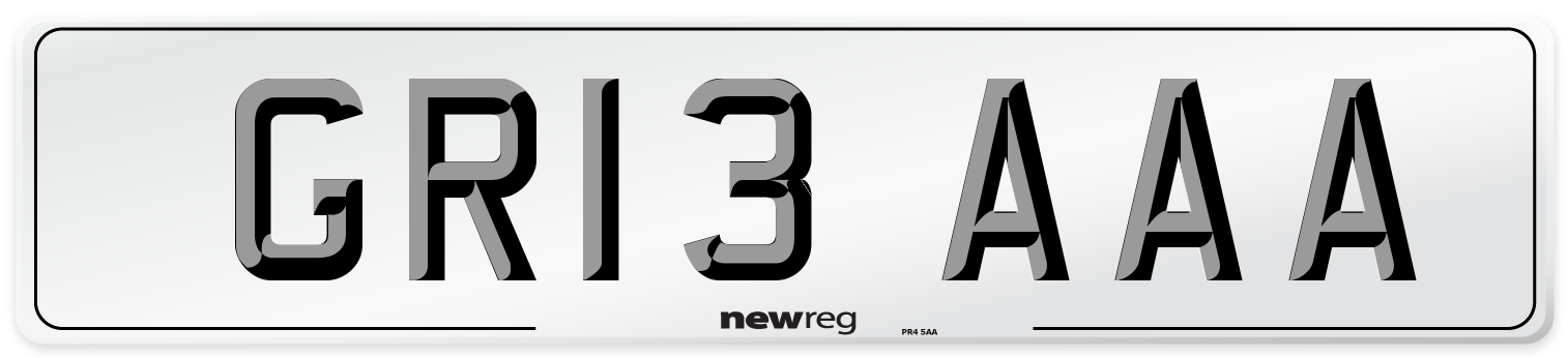 GR13 AAA Number Plate from New Reg
